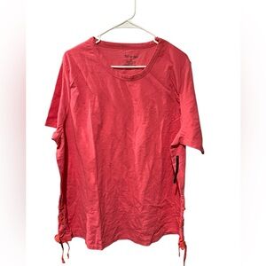 Just Be Free Coral Pink Short Sleeve Top Size 3X NWT